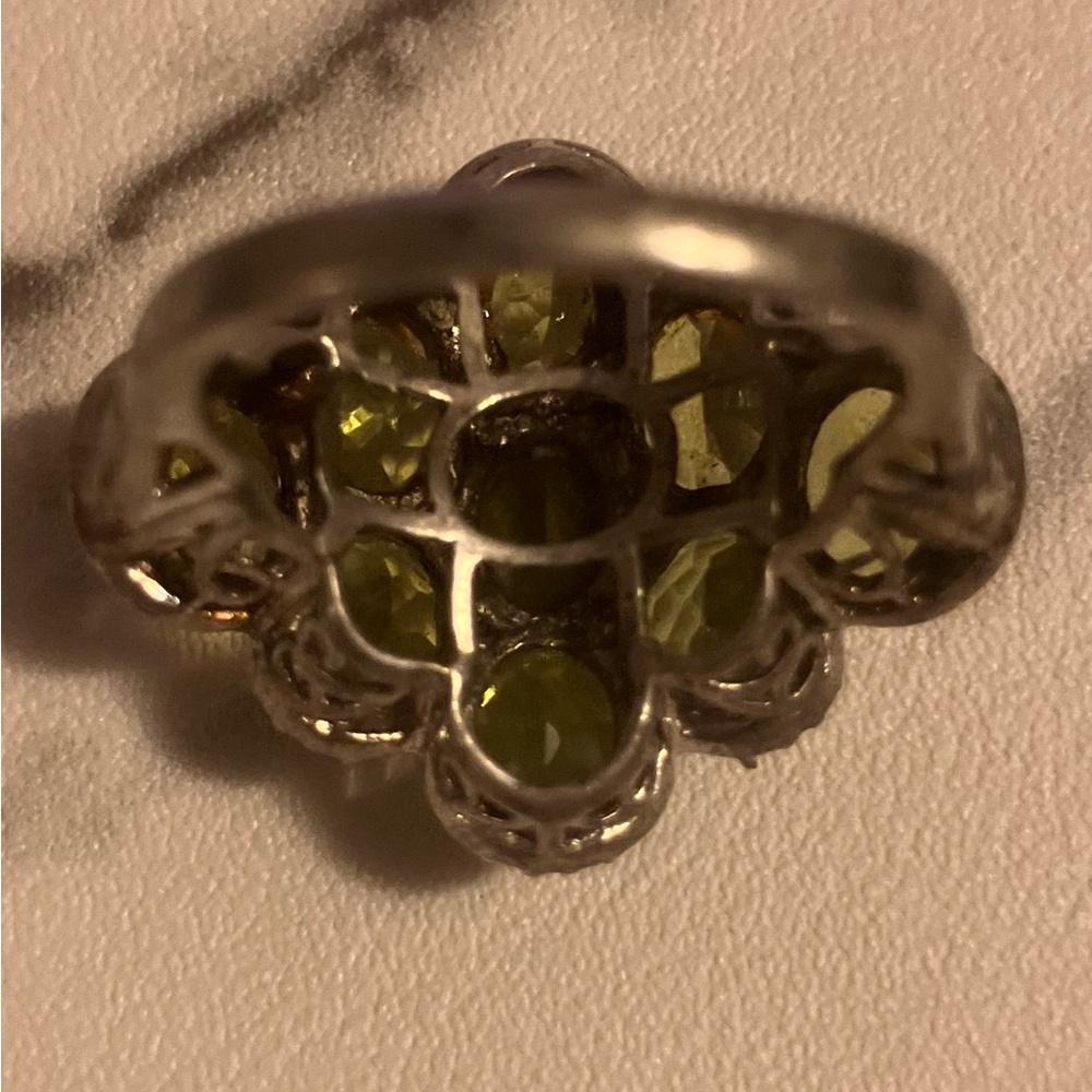 Exquisite925💚&14kGreen Peridot Ring!Size8aprox Era1890 - Picture 8 of 16